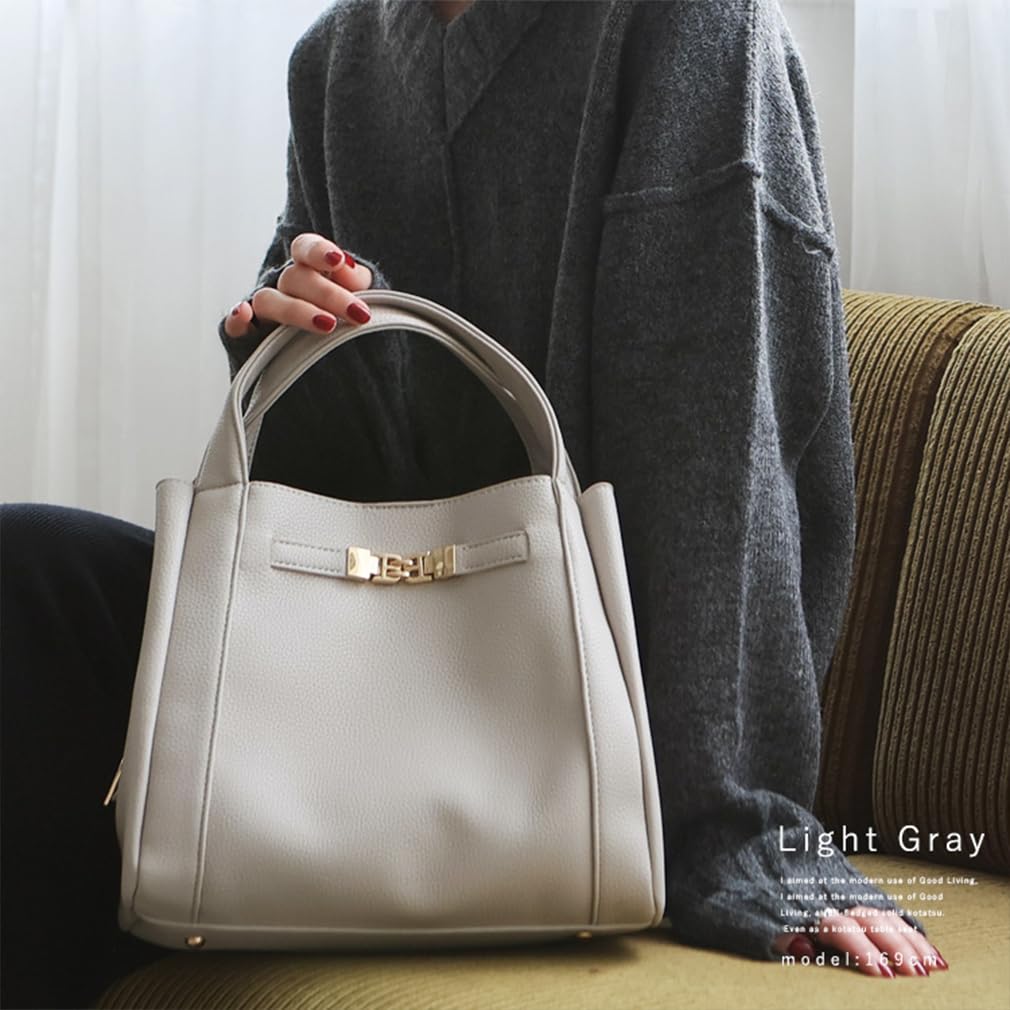 Vita Felice Handbag for Women [VITAFELICE] 3-Space 2-Way Inb-10031p (Light Gray)