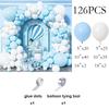 126PCS Baby Blue Balloons Garland White Blue Balloon Arch Kit Baby Shower Gender Reveal Home Birthday Party Decoration Globos