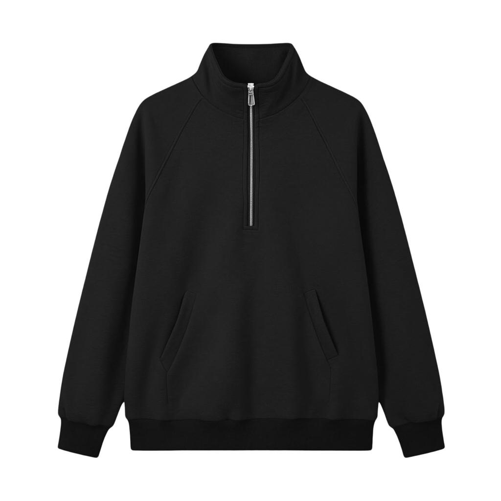 Women's Fashion Casual Half Zip Sweatshirt Color Loose Fit for Everyday Wear