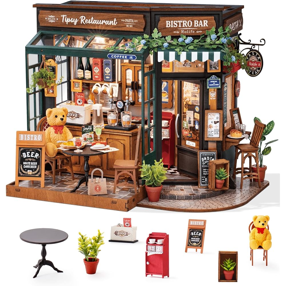 

Rolife Miniature House Kit DIY Dollhouse with LED Wooden Puzzle Assembly Instructions Home Decor for Kids and Adults