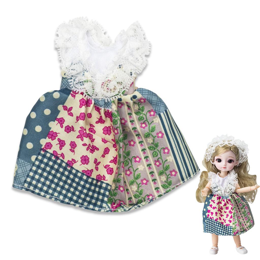 Exquisite Beautiful Dolls Clothes Mini Dress Cloth Clothing Dress Band 20cm Girl Doll Kids Toys No Doll
