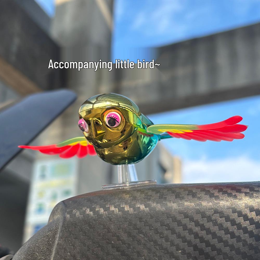 Creative Bird Figurine Helmet Ornament for Cars & Scooters