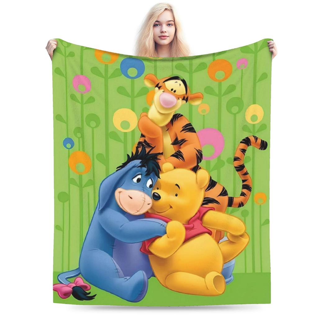 Cute Kawaii Blankets Winnie The Pooh Fuzzy Throw Blanket Bedding Couch Personalised Soft Warm Bedspreads