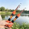 Stijlvolle Oranje Draagbare Telescopische Carbon Vaste Hengel met Comfortabel EVA Handvat voor Alle Wateren Perfect Cadeau voor Vrouwen en Meisjes