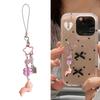 Beaded Clovers Leaf Mobile Charm Youth Trendy Phone Decors Charm Cartoon Acrylic Keychain Lucky Bag Hanging Decoration
