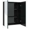 Vidaxl Szafka Łazienkowa Z Lustrem 60X15X75 Cm, Mdf, Czerń Z Połyskiem