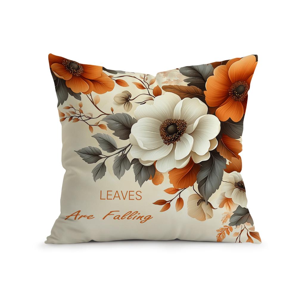Home Decor Autumn Pumpkins And Floral Fall Pillow Covers Pattern Cushion Cover Suitable For Sofa Bedroom Car Pillow Cover