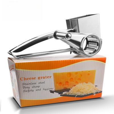 1PC 304 Stainless Steel Multifunctional Household Kitchen Cheese Grater Hand Crank Rotating Creative Cheese Grater
