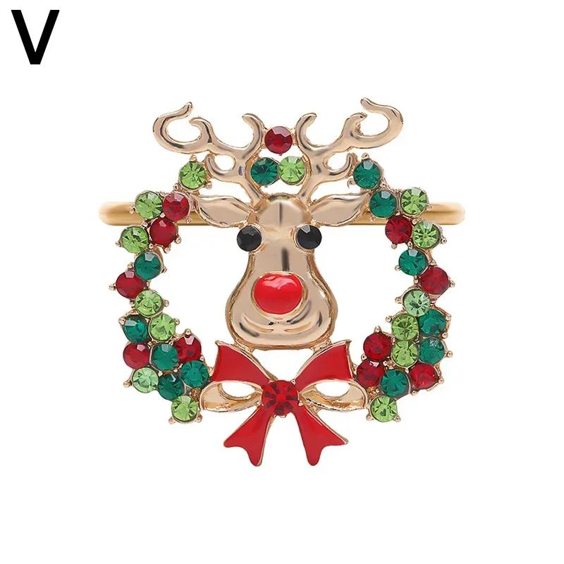 Weihnachts-Serviettenring Metall Weihnachtsglocke Elch Serviettenhalter Blumenkranzringe Hochzeitsbankett Hotel Tischdekoration und Accessoire