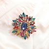 Sunflower Crystal Brooch Pin Rhinestone Scarf Decoration Corsage for Women and , Big Heavy Cloth Pin