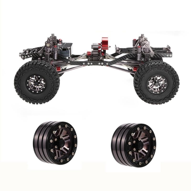 4PCS Wheel Hub 1.9’’ Beadlock Metal Wheel Rims with 12 Spokes for Remote Control Car Toy 1/10 Crawler SCX10 Accessory