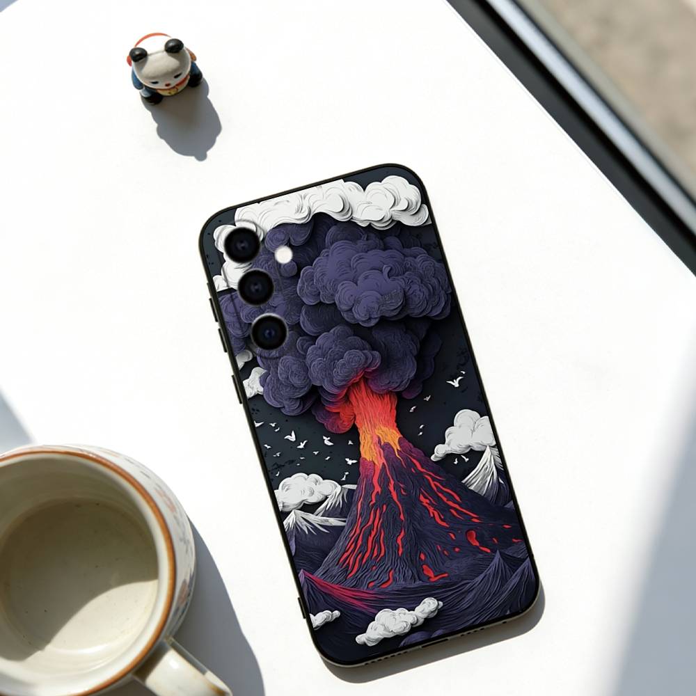 

Volcano of Emotions Phone Case For Samsung Galaxy A73,A72,A71,A70,A53,A52,A51,Others Soft Black Cover Samsung a21