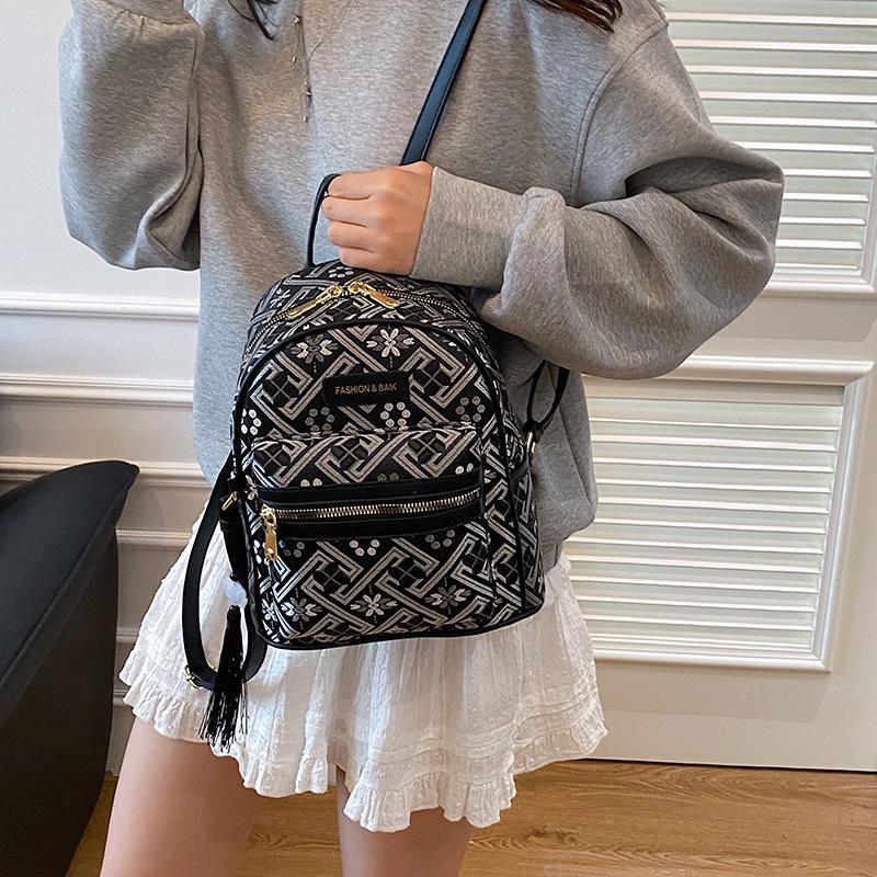 Damski Stylowy Plecak Jesień Zima 2025: Duża pojemność, casualowy nadruk, idealny na uczelnię i dojazdy