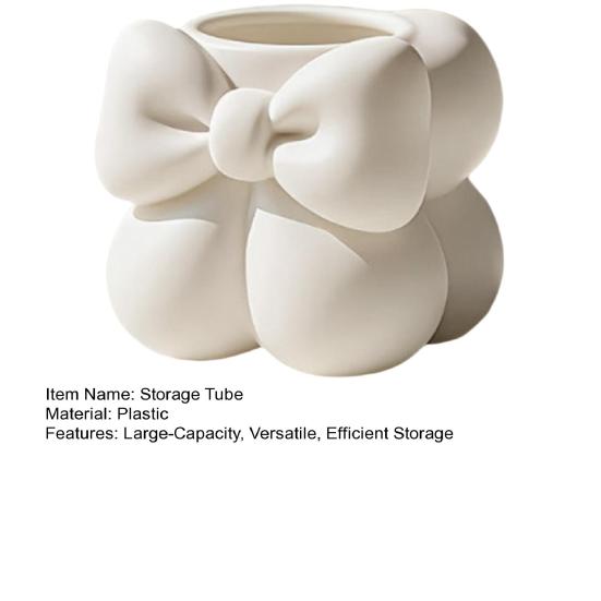3D Printed Bow Pen Holder for Desk Multifunctional Makeup Brush Storage Container Cute Vanity Organizer for Office Supplies