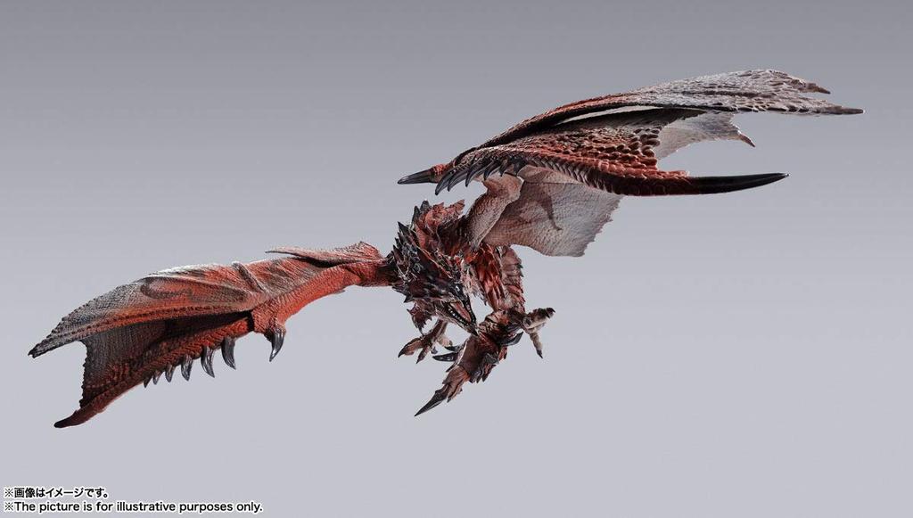 TAMASHII NATIONS MonsterArts Monster Hunter Iceborne approximately ABS painted action figure S.H. World Rathalos, 400mm, & PVC,