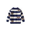 Striped Spring and Autumn Boys' Bear Cardigan Stand Collar Sweater