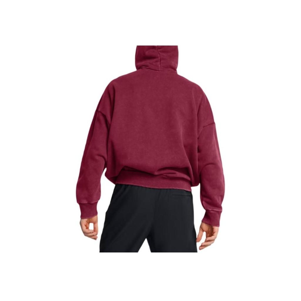 Under Armour Icon Heavyweight Fashion Versatile Hoodie Men hoodies Deep-Red 1386552-625