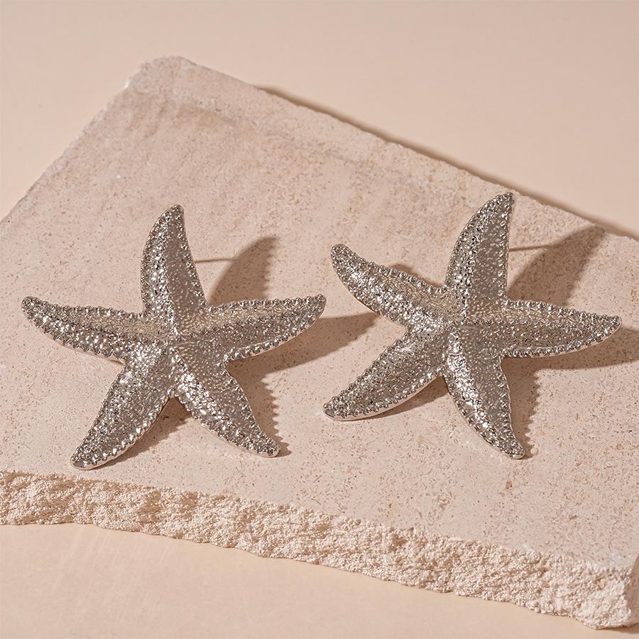 Seaside Vacation Wind Starfish Ocean Series Silver Needle Earrings Summer Personality Temperament Necklace Bracelet Earrings