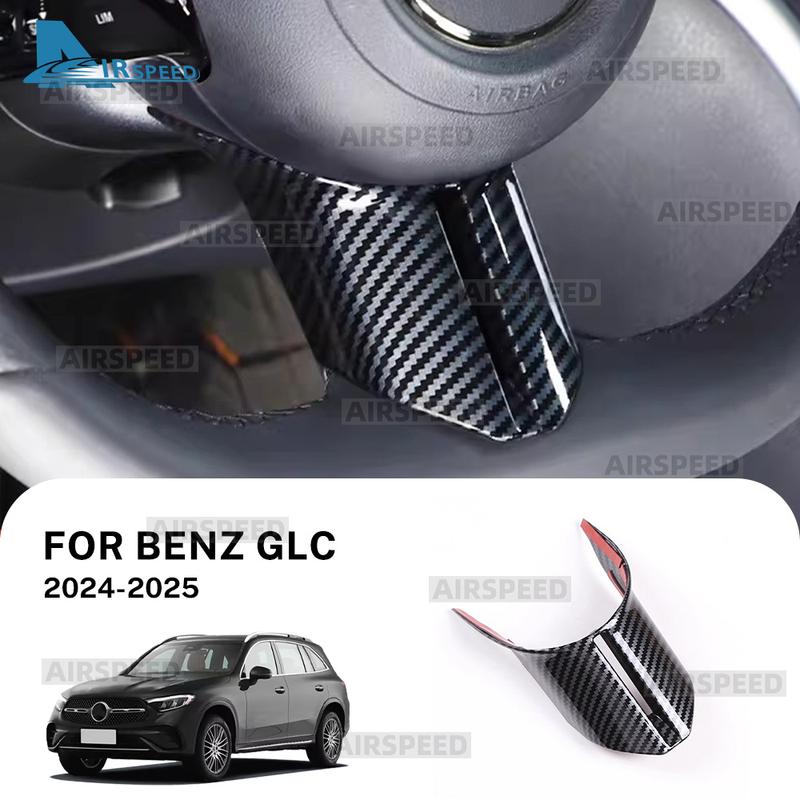 ABS Carbon Fiber Steering Wheel Frame Cover Trim For Mercedes Benz C Class W206 GLC X254 2024 2025 Car Interior Accessories