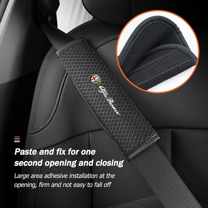 Car Seat Safety Belt Pad Ice Silk Shoulder Strap Shoulder Cover For Alfa Romeo Giulia 147 Mito 156 159 166 GT Stelvio Brera Tkj852