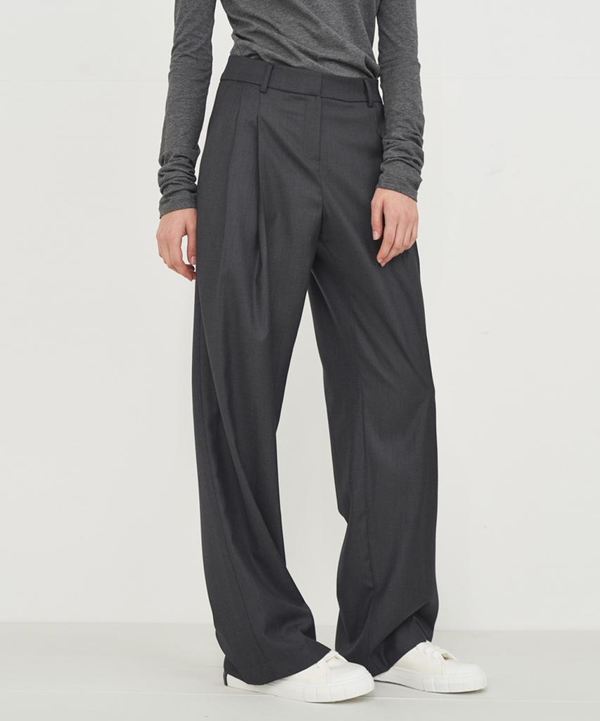 LADY VOLUME (All Season) Long Wide Slacks (Grey)