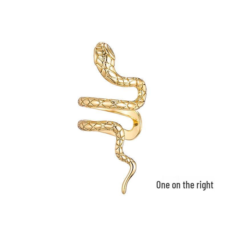 

Двухслойный кафф на ухо в виде змеи: Стильный, Уникальный, Не требует прокола, Дизайн Года Змеи. Copper