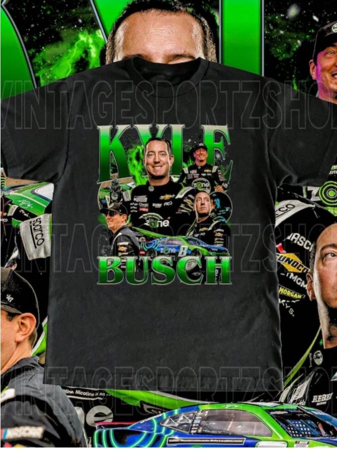 Vintage Kyle Busch 90s Bootleg Nascar Racing Graphic T-Shirt Mens Tee XXL