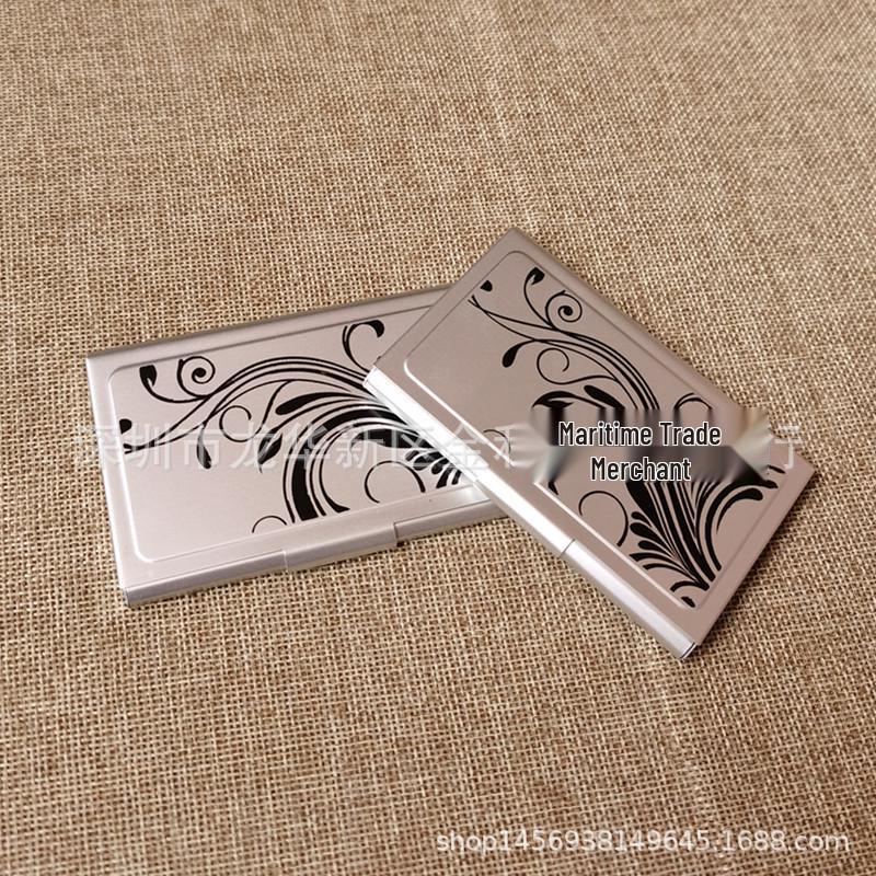 

Patterned Flip-Top Aluminum Business Card Holder Clip Patterned Aluminum
