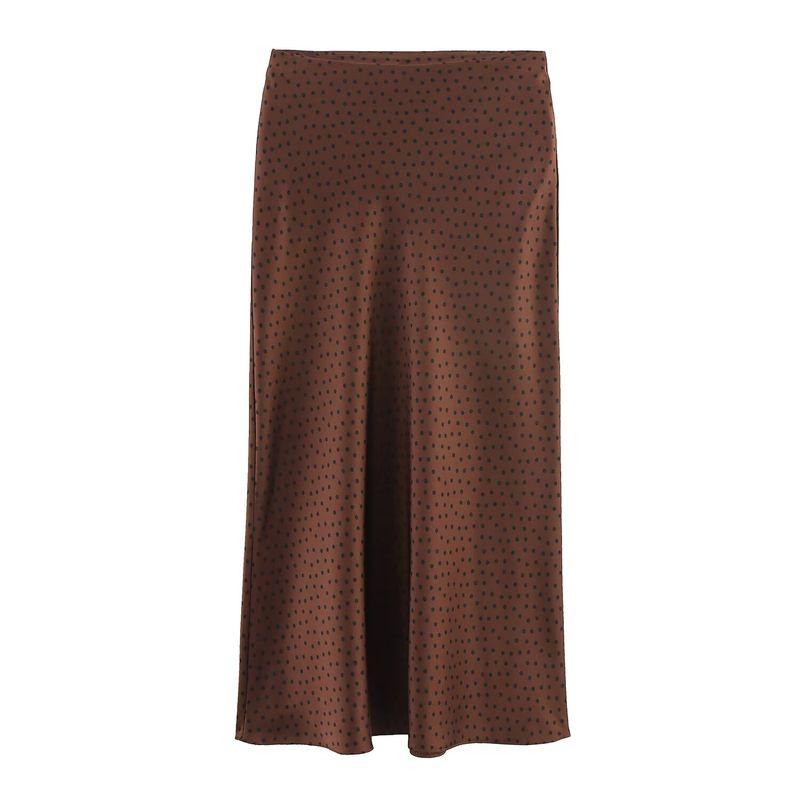 Spring New Arrival Fashion Style A- Line High Waist Mid-Length Skirt Silk Satin Texture Midi Skirt Skirt 8338537