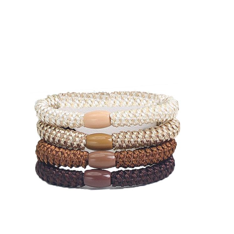 

4 шт. Европейские и американские резинки для волос цвета кэмел, высокой эластичности, для женщин, девочек, держатель для хвостика, аксессуары для волос