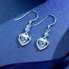 Elegant Heart-Shaped Pure Silver 999 Earrings for Women - Fashionable, High-End, Luxurious Pendant Ornaments