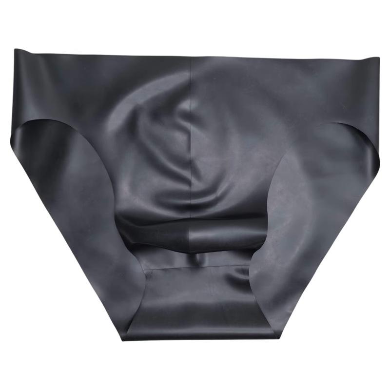 Mens Sexy Latex Underpants Seamless Underwear Scrotum Bulge Pouch Briefs See-Through Safety Panties Breath Underpants Nightclub