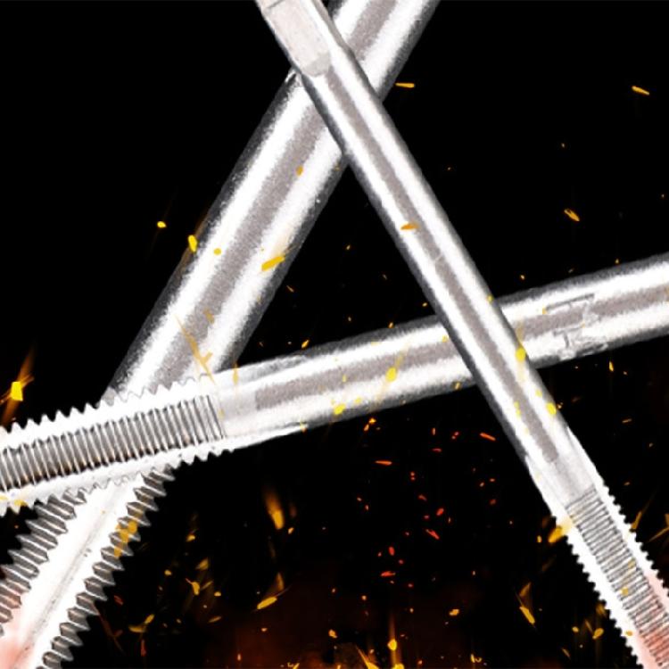 Hochleistungs Handgewindebohrer Satz 5tlg. Hochgeschwindigkeitsstahl Gewindebohrer Präzises Gewindeschneidwerkzeug für verschiedene Metallmaterialien