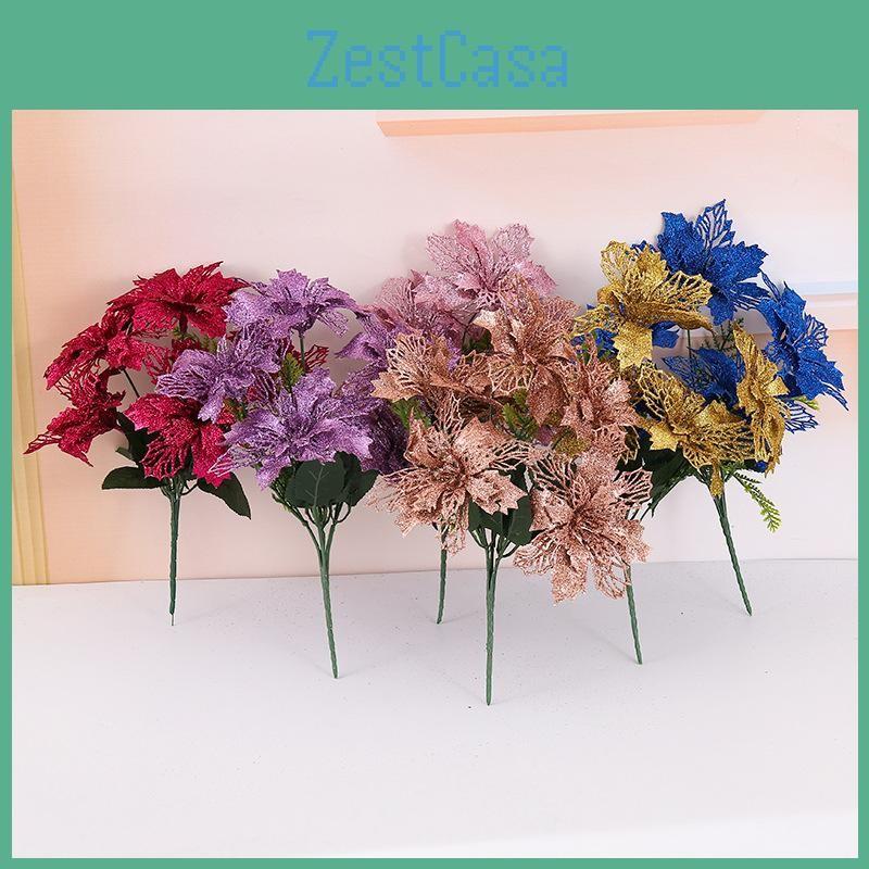 Flower Christmas Decorative With Bright Colors Party Home Decor Fake Flowers