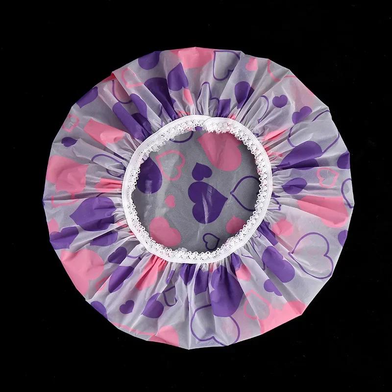 Reusable Shower Cap with Elastic Band Waterproof & Thicken Bathing Hat for Women Perfect for Hair Salon & Home Use