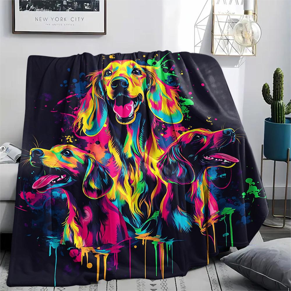 Flaneldecke mit Hundemuster, Hohe Qualität, Bequem für alle Jahreszeiten, Heimdekoration, Wärme und Komfort, Perfekt für Weihnachtsgeschenke