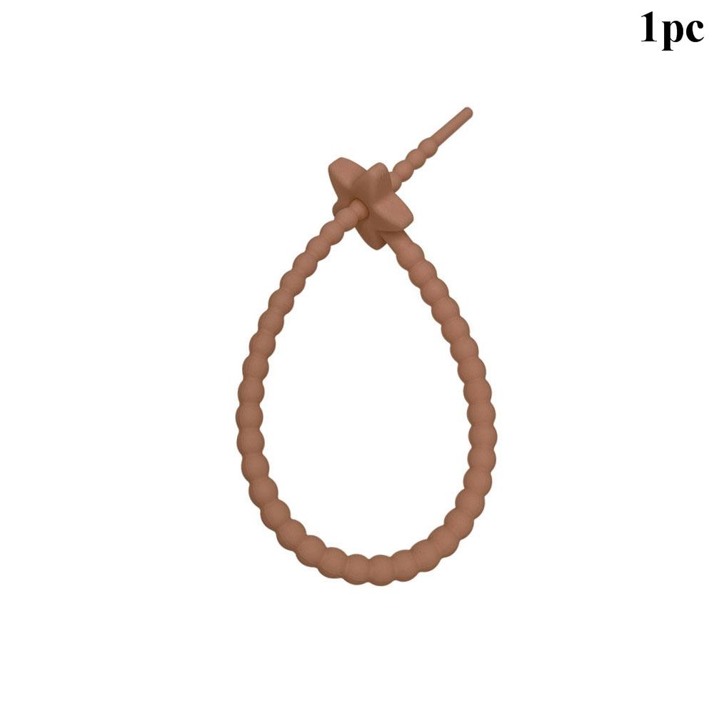 22CM 1Pc 12 Color Silicone Reusable Bag Ties Twist Wire Fasten Cable Zip Tie Headset Data Line Universal Magic