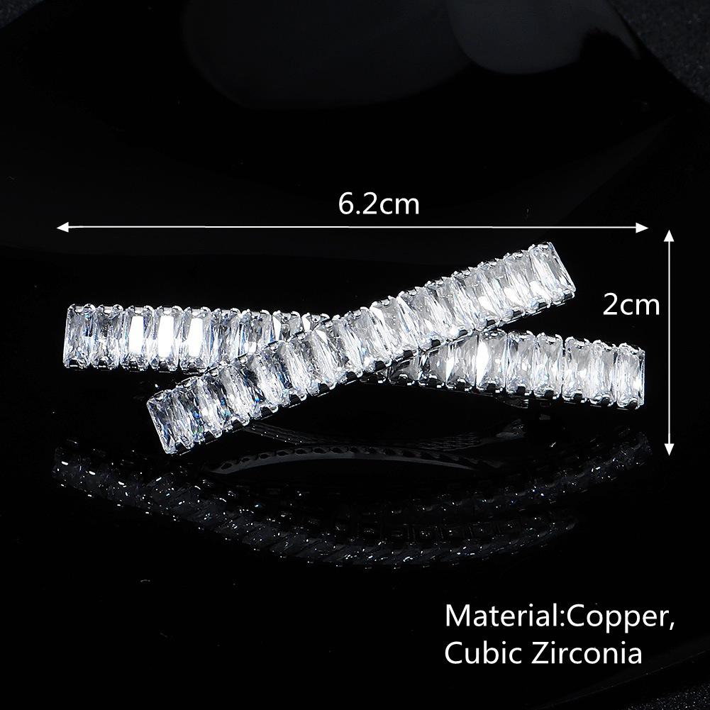 Fashion Barrette Cubic Zirconia Leaf Hair Clips for Women Accessories Bridal Wedding Hair Jewelry Party Bride Headpiece