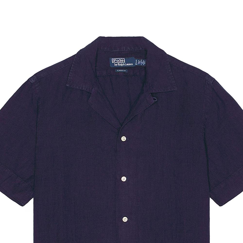 Polo Ralph Lauren Solid Color Single-Breasted Short Sleeve Shirt Men Shirts Navy-Blue 710962261-003