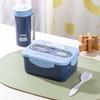 Cartoon Lunch Box Mug Set Portable Plastic Bento Box With Fork Kids Lunch Box Food Storage Container Food Holder