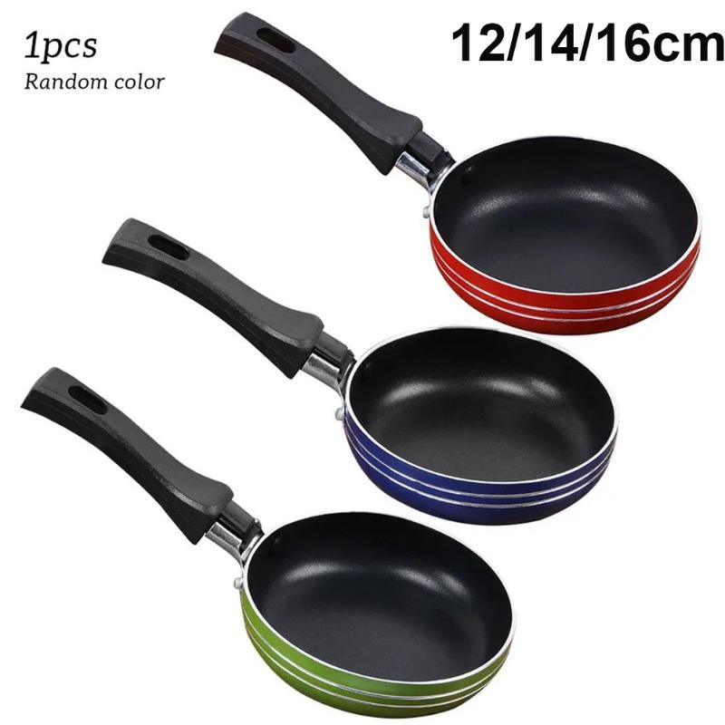 Mini Padella 12cm/14cm/16cm Padella Antiaderente in Acciaio Padella Pentola Pentolino Uso Domestico Padella per Uova Colore Casuale Per Utensili da Cucina