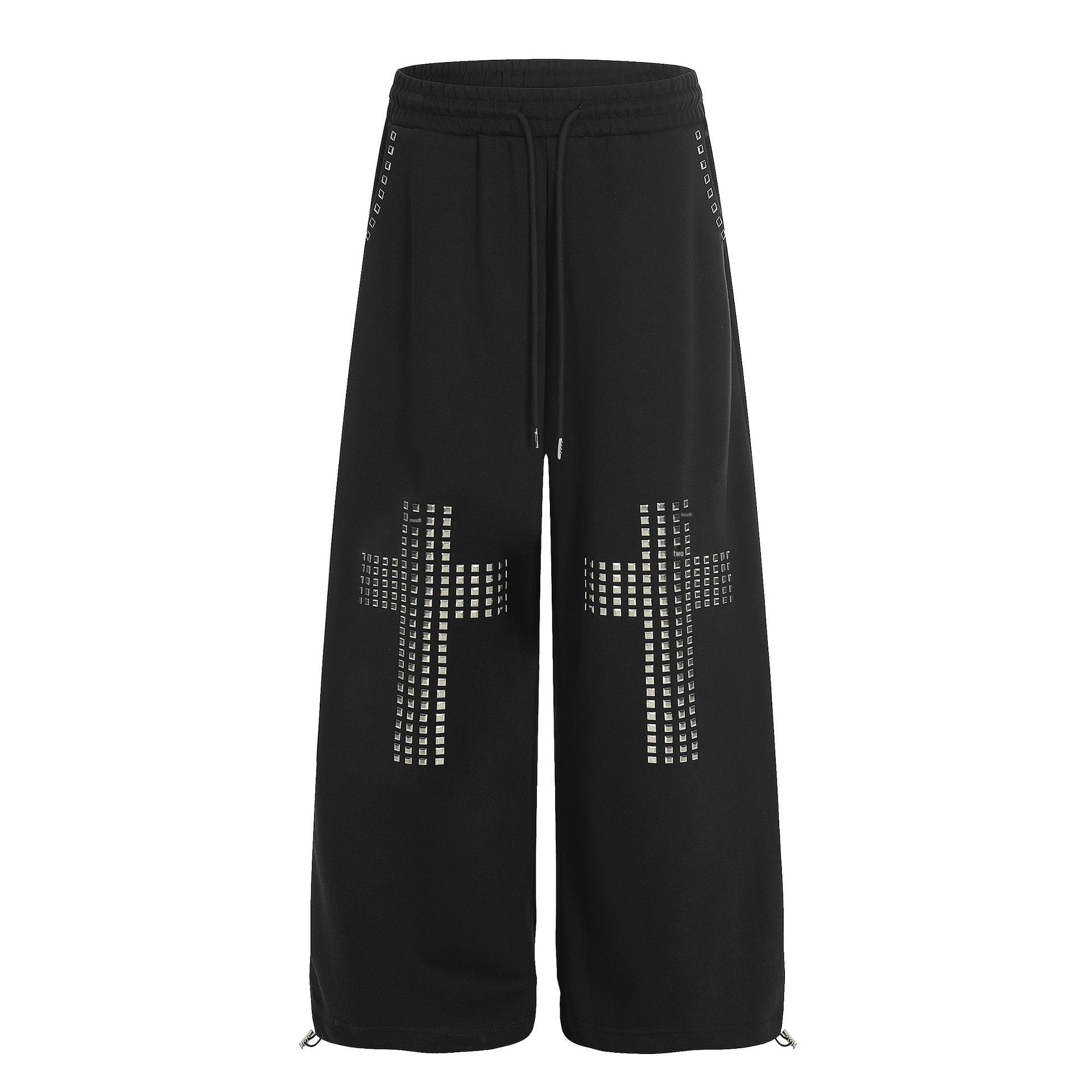 

Guan Qu: 26 Spring Retro Spicy Girl Rhinestone Casual Women s Trousers M чёрный