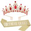Alloy Crown Tiara Birthday Crown Flash Diamond Birthday Party Queen Crown Tiara Set