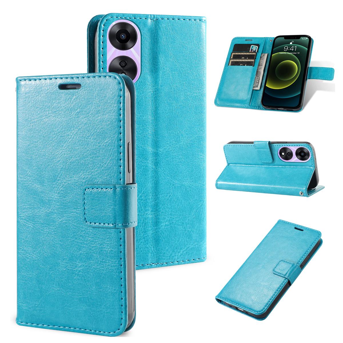 

Модный кожаный чехол для телефона с откидной крышкой-бумажником-книгой, чехол-книжка, чехол для телефона с слотом для карт для OPPO A18 A38 A58 A78 4G 5G A98 A57S A77S A96 A74 для Redmi Note 12 13 Pro OPPO A78 5G синий