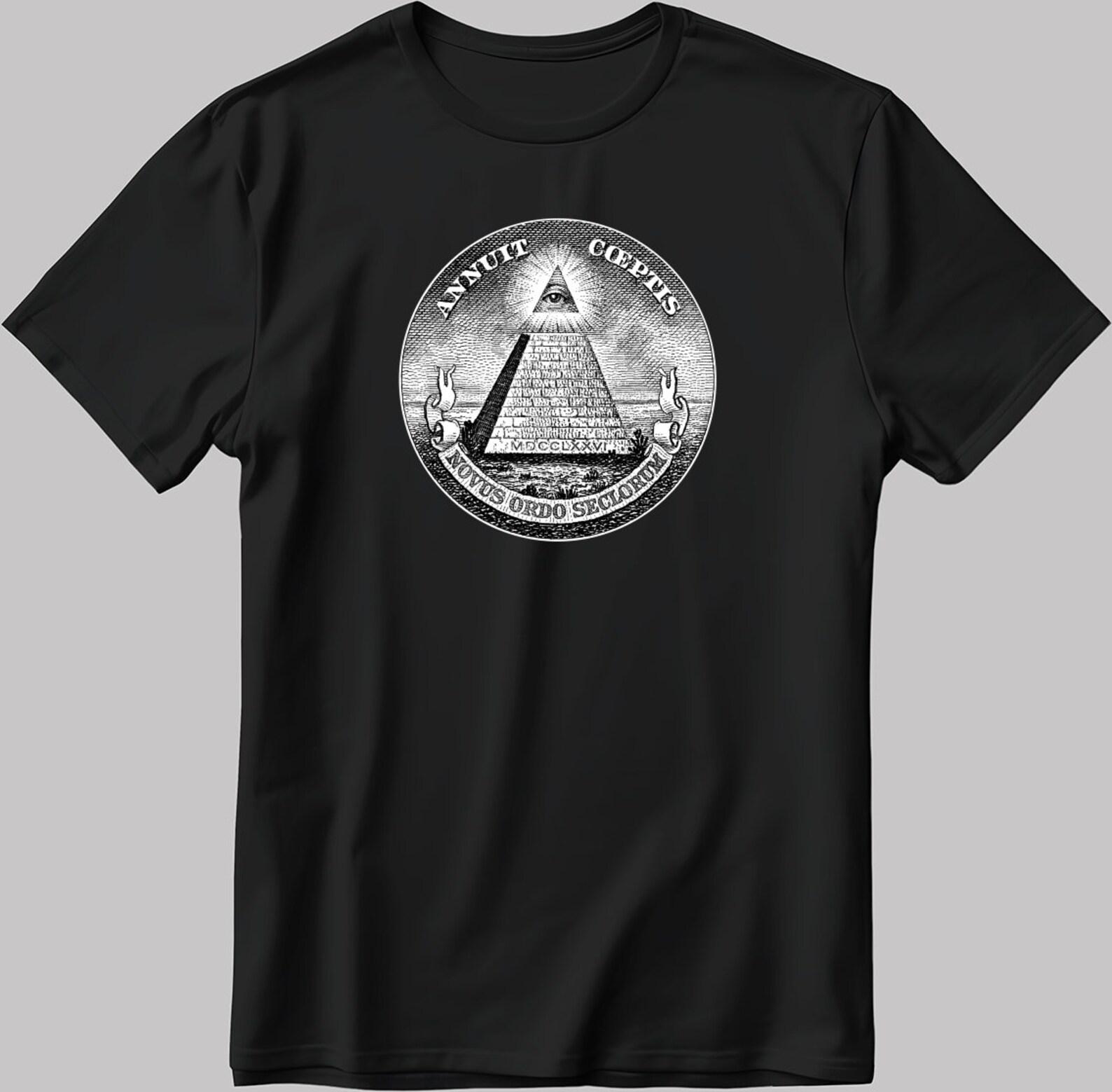 Annuit Coeptis Short Sleeve White-Black Men s / Women s T-Shirt K257 S
