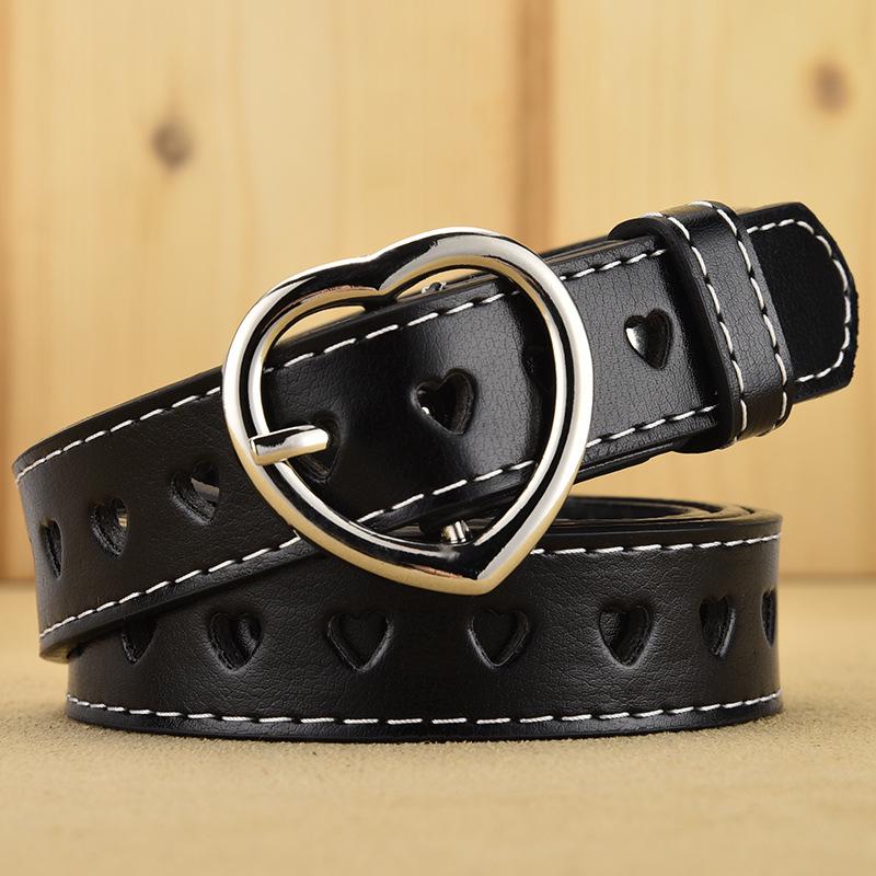 Love Hollow Belt Men'S Heart-Shaped Women'S Belt Heart-Shaped Porous Decoration With Jeans Belt