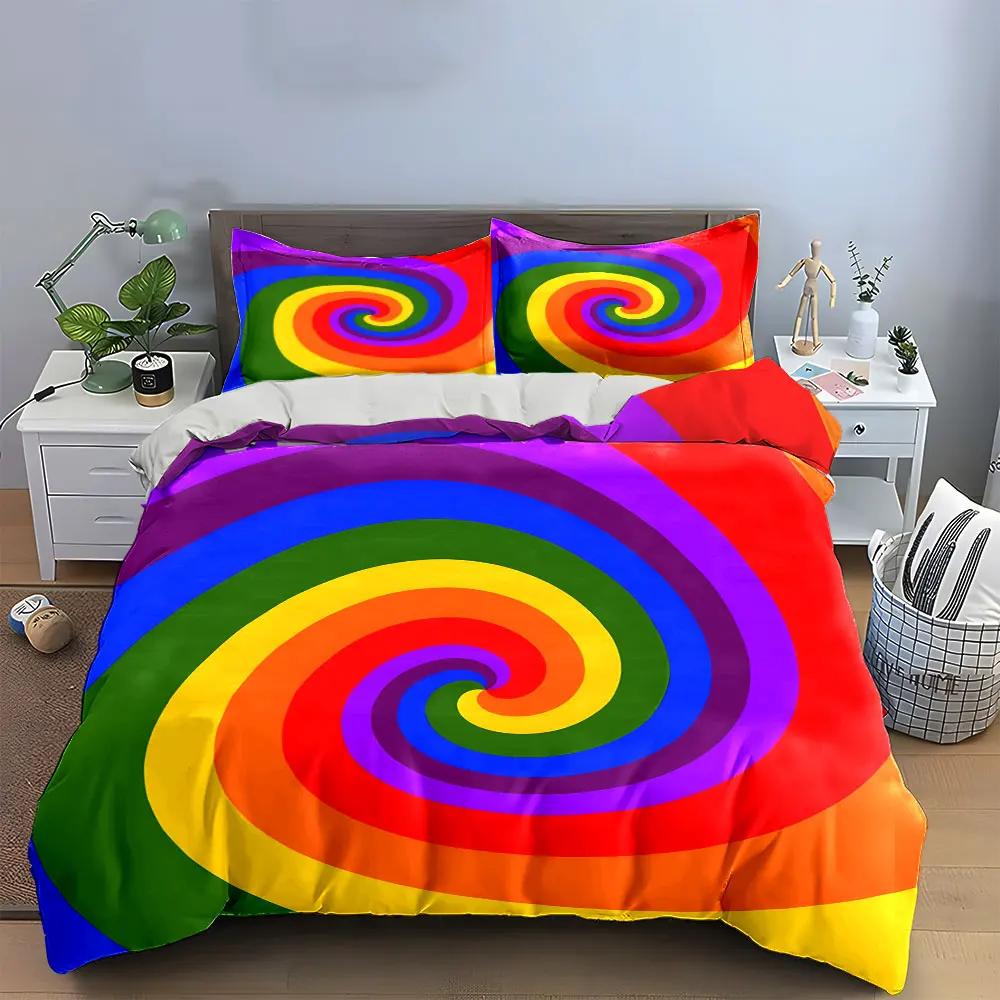 "Colorful Swirl Design Decor Set" Multiple sizes kid's and adults' bedroom Exquisite 3PC bedding set gift