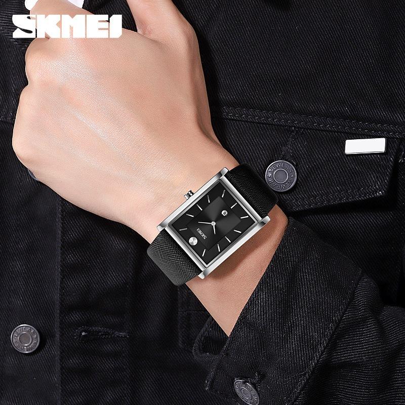 Stylish and simple men's watch waterproof business calendar quartz watch men's square retro belt watch