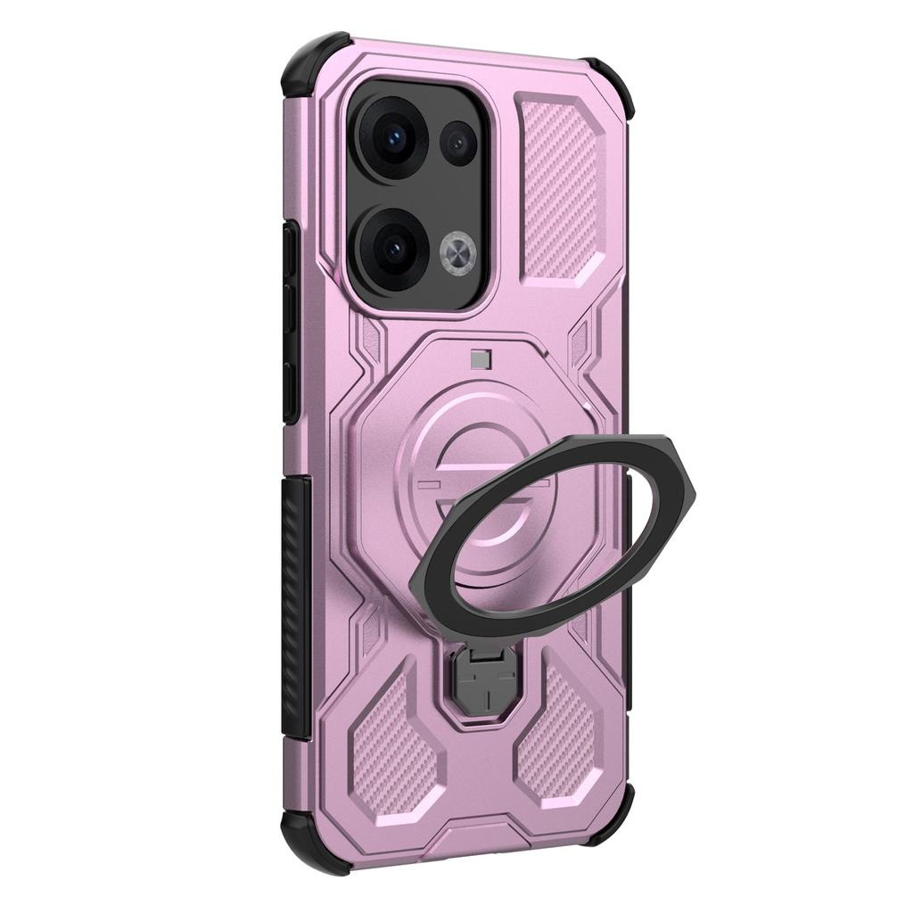 For Oppo Reno13 5G (Global) Magnetic Case Rotating Metal Kickstand PC + TPU Phone Back Cover