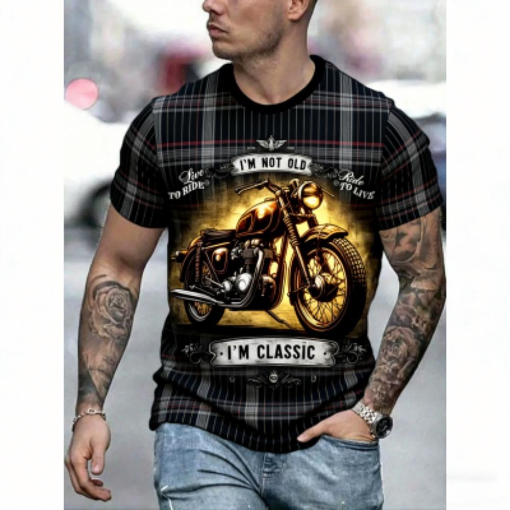 

Summer Men s T-Shirt Motorcycle 3D Print Tees Top Street Casual Loose Outdoor Short Sleeve Plus Size Women T-shirt XXS